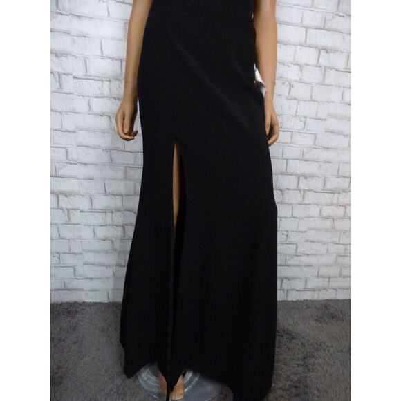 Dress the Population Iris Slit Crepe Gown in Black Size Small NEW - Picture 5 of 16